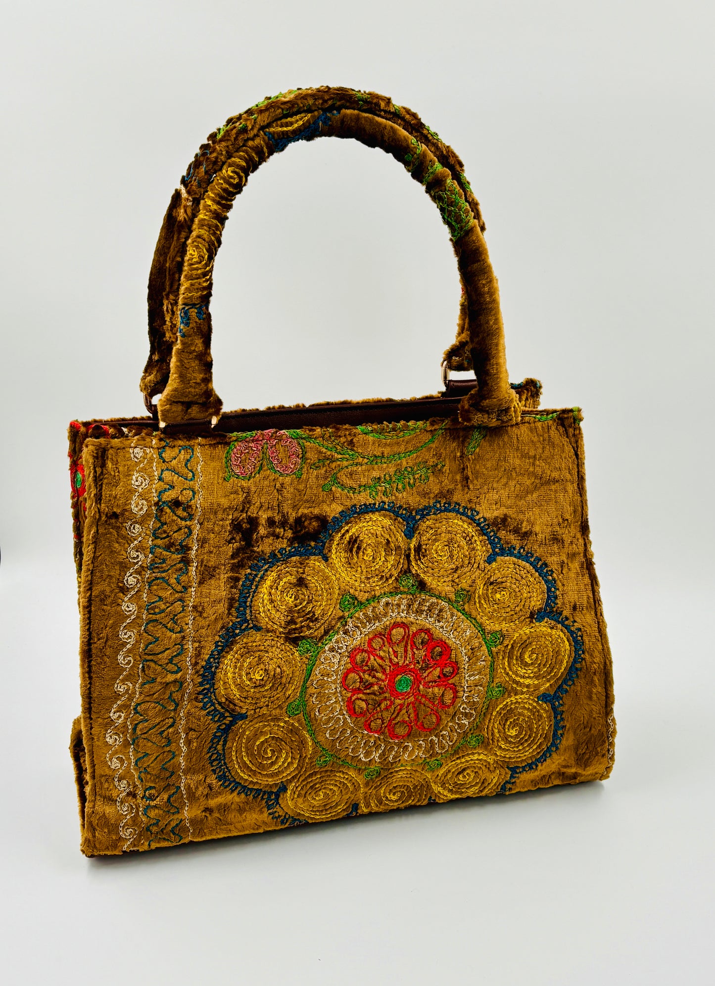 Vintage Tote Velvet Handle