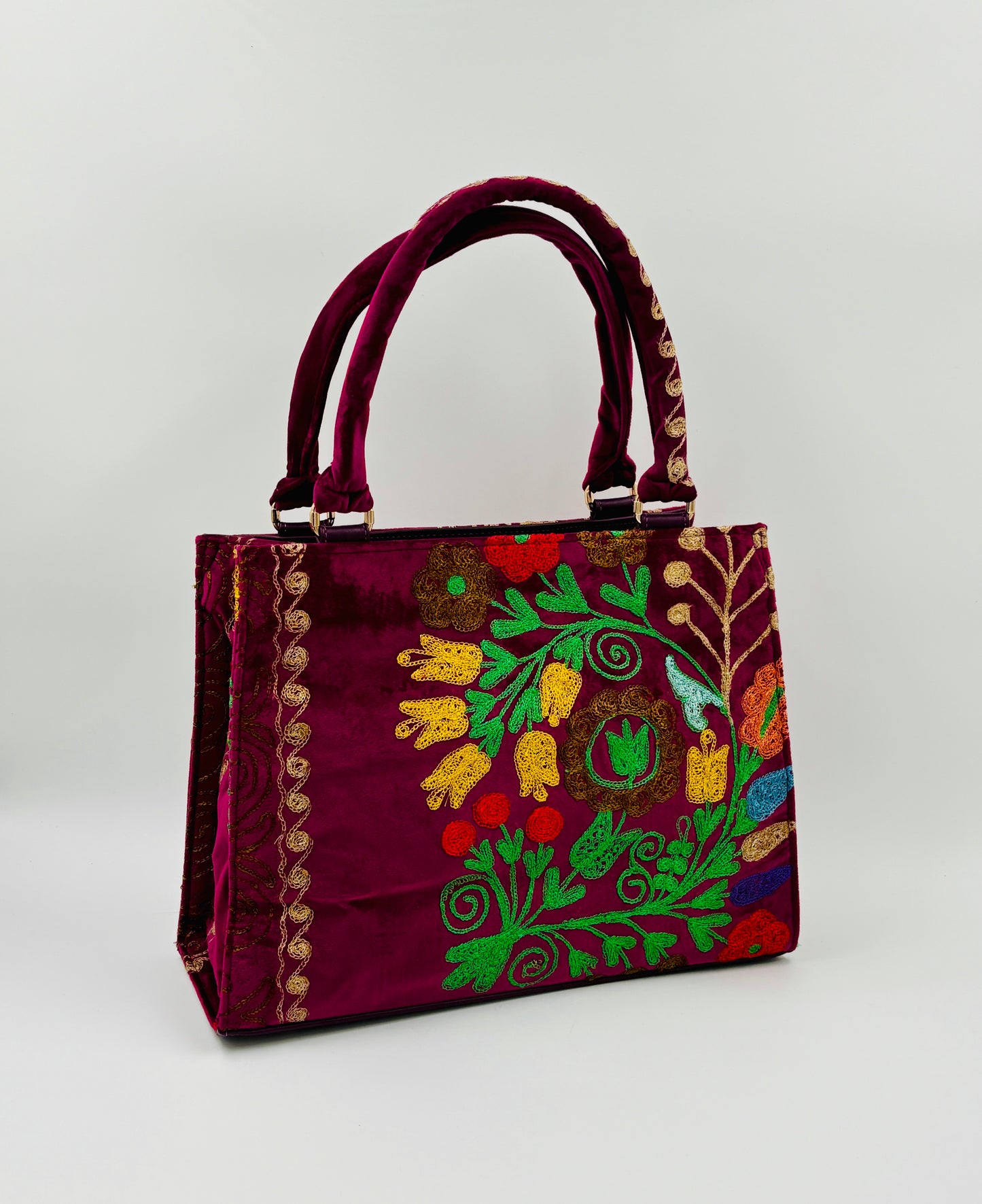 Vintage Tote Velvet Handle